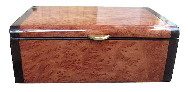 Redwood burl box front - Handmade wood box