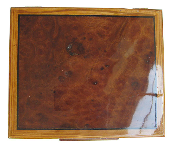 Camphor burl box top - Handmade wood keepsake box
