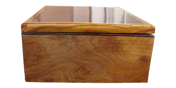 Figured olive box side - Handmade wood keepsake box

