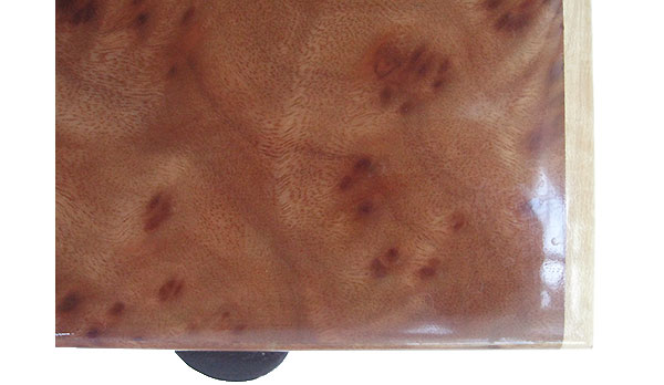 Camphor burl box top close up - Handmade keepsake box