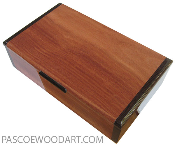 Handmade wood box - Keepsake box made of bloodwood with wenge ends