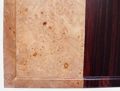 Maple burl and cocobolo box top - Decorative keepsake box