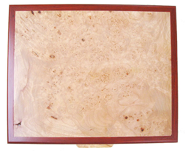 Maple burl wood box top - Decorative wood keepsake box - open view