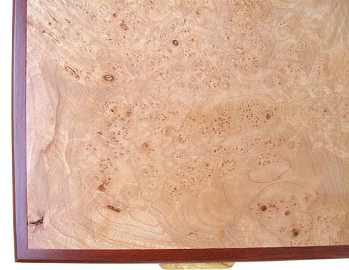 Maple burl box top close up - Large decorative keepsake box