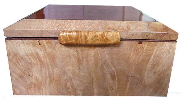 Maple burl box front - Handcrafted wood box