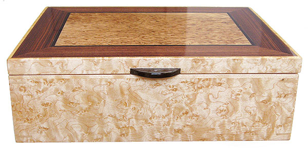 Bird's eye box front - Handcrafted decorative wood box