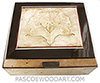 Handcrafted wood box - Decorative wood keepsake box made of maple burl with blackline spalted maple framed in African blackwood top
