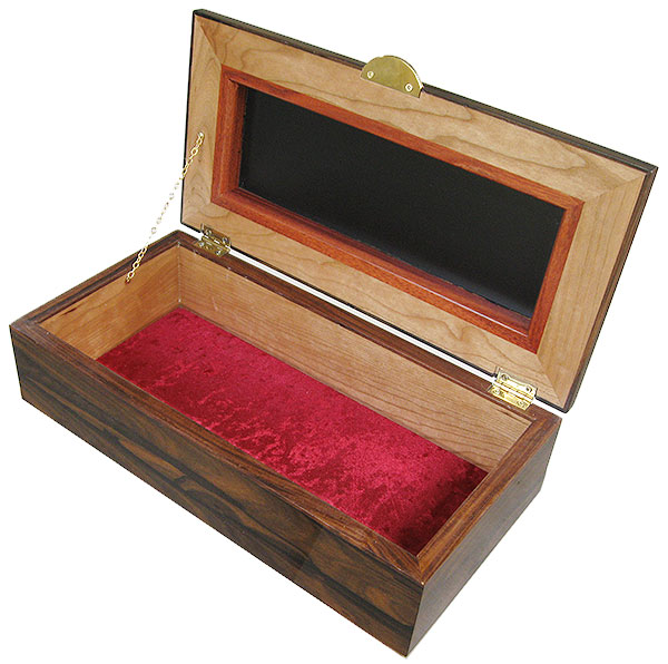 Handcrafted wood box - Decorative wood keepsake box - open view