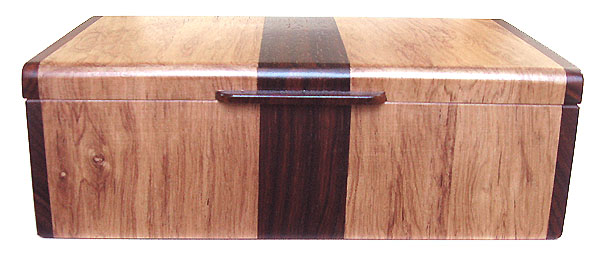 Handmade wood box - Honduras rosewood and cocobolo front view