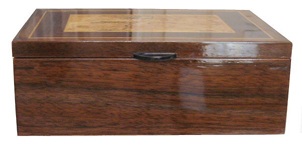 Handcrafted wood men's valet box - walnut front view