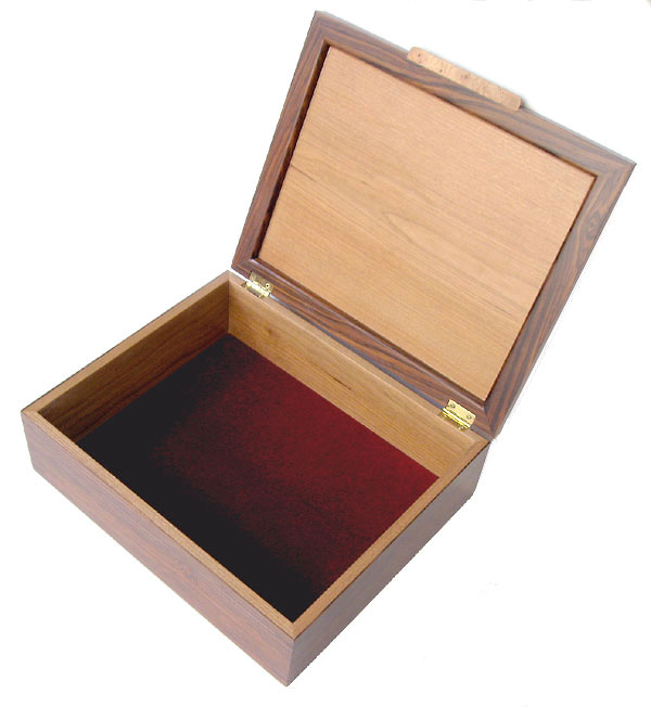 Handcrafted wood box - Men's valet box - popen view