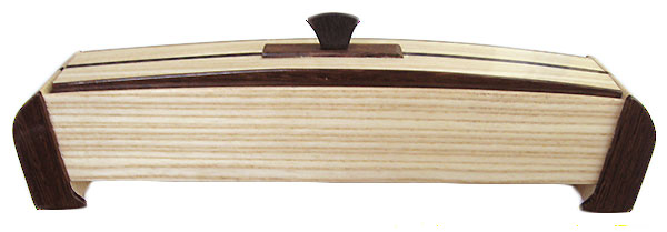 Handmade wood pill box front view
