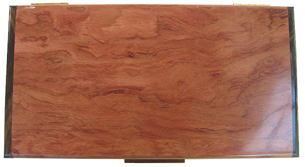 Bubinga pill box top - Handcrafted wood twice a day weekly pill box