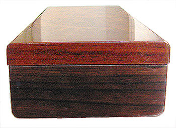 Cocobolo pill box end - Handmade decorative wood weekly pill organizer