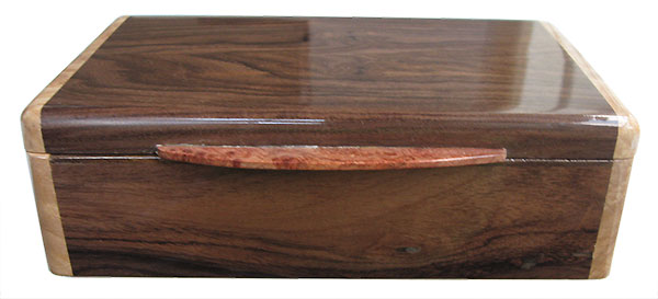 Santos rosewood box front - Handcrafted small wood box
