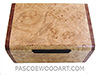 Handmade small wood box - Decorative small keepsake box made of maple burl with bubinga ends