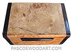 Handmade small wood box - Decorative small keepsake box made of maple burl with blackline spalted maple burl box top and bois de rose box ends