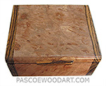 Handmade small wood box - Decorative small keepsake box made of maple burl with Santos rosewood ends