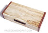 Handmade decorative shallow small box made of spalted maple, bubinga
