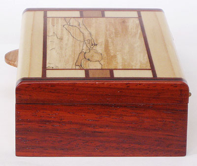 Handmade small wood box - side view
