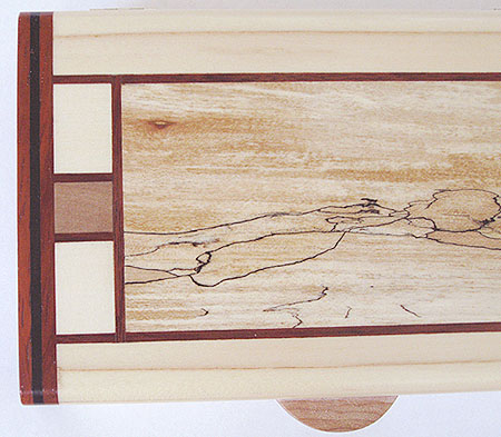 Handmade small wood box - top closeup