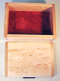 Handmade small wood box open view