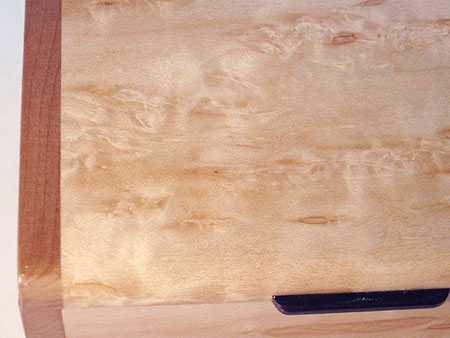 Decorative wood box close up - Karelian birch burl handmade box top