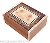 Decorarive wood small keepsake box - Handmade box made of Honduras rosewood, maple, maple burl, end grain black palm