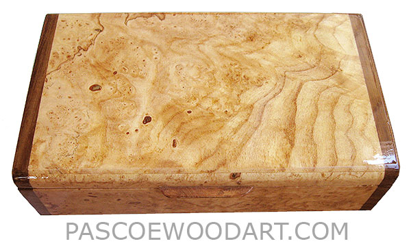 Handmade small wood box - Decorative wood keepsake box made of spalted maple burl, Asian ebony