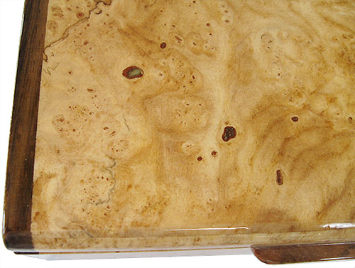 Spalted maple burl box top close-up - Handmade wood small keepsake box