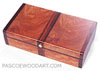 Decorative small box made of amboyna burl, cocobolo