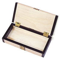 Decorative shallow small wood box 