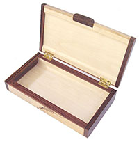 Rounded bottom handmade small wood box - Open view