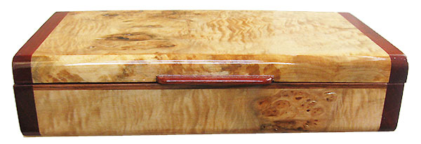 Maple burl box front - Handmade small wood box