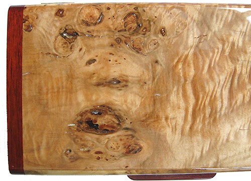 Maple burl box top close up - Handmade small wood box