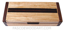 Handmade wood box - Decorative wood slim box made of maple burl, cocobolo