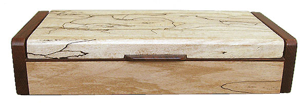 Spalted maple box front - Handmade slim wood box, pen box