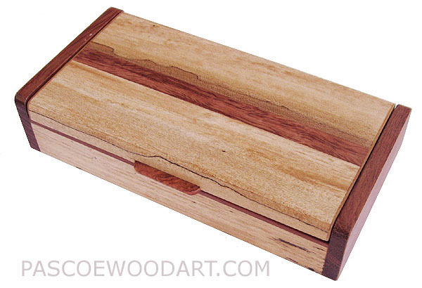 Handmade small wood box - Decorative wood box made of spalted maple, bubinga