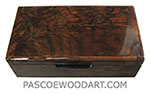Handmade small wood box - Decorative wood small keepsake box made of crotch walnut with ebony handle