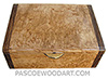 Handmade small wood box - Decorative small keepsake box made of masur birch burl with bocote ends