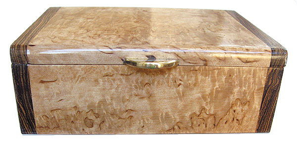 Masur birch burl box front - Handmade small wood keepsake box