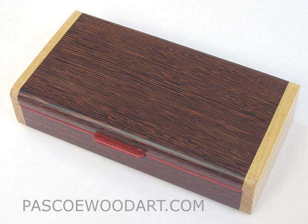 handmade decorative small wood box made of wenge, Ceylon satinwood