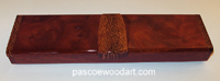 Camphor burl and sapele super slim pill box S-11