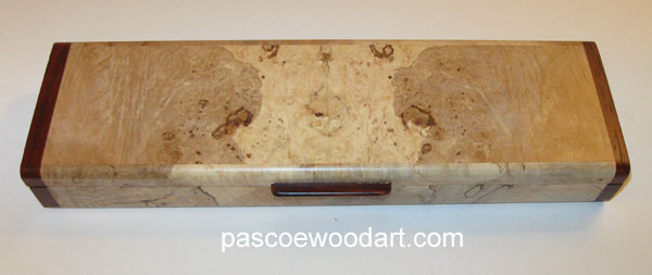 Handmade maple burl super slim weekly pill box S-17