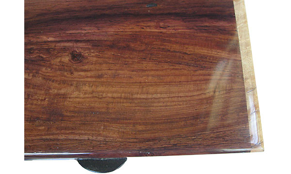 Honduras rosewood box top close up - Handmade wood men's valet box