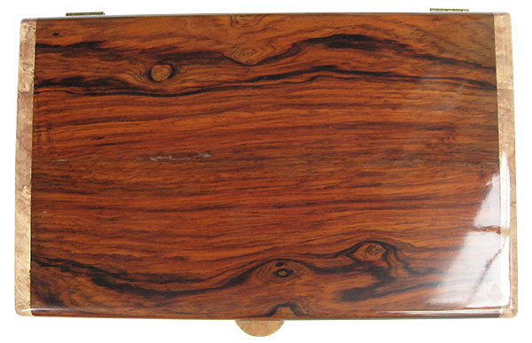 Cocobolo box top - Handmade wood men's valet box