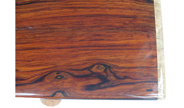 Cocobolo box top close up - Handmade wood box