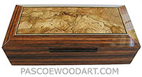 Handcrafted wood box - Decorative men's valet box, keepsake box made of Sabah ebony with spalted maple inset top 