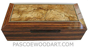 Handcrafted wood box - Decorative men's valet box, keepsake box made of Sabah ebony with spalted maple inset top 