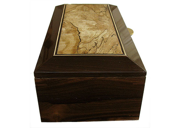 Ziricote box end - Handcrafted decorative wood men's valet box, keepsake box